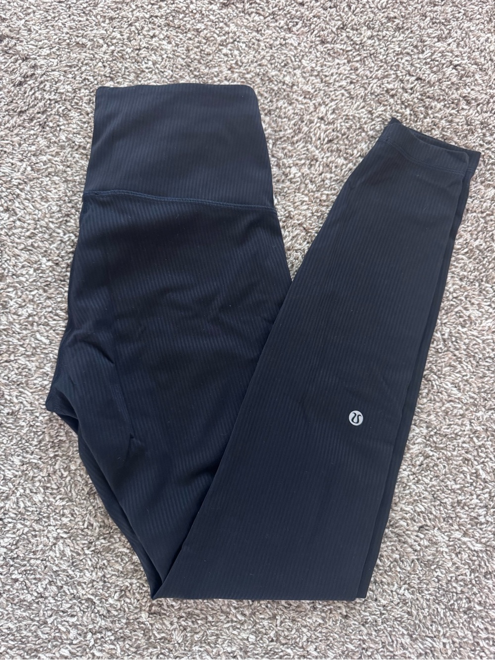 lululemon athletica Black Ribbed High-Rise Leggings
